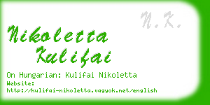 nikoletta kulifai business card